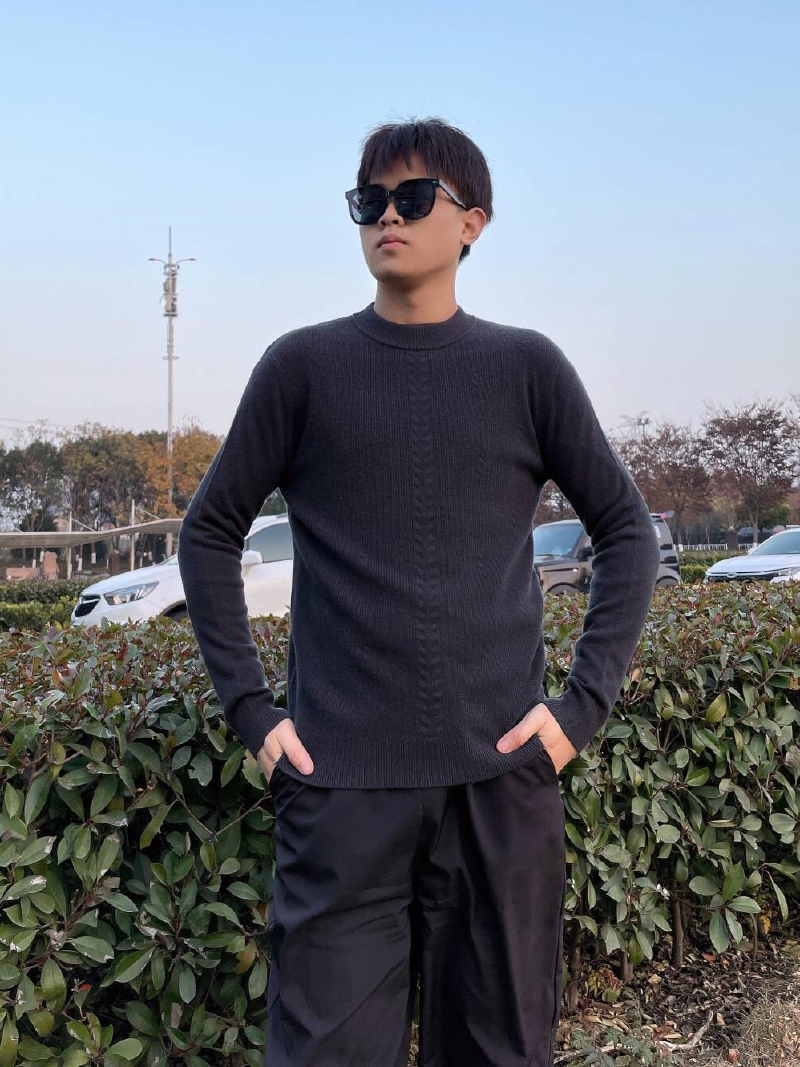 赛兔100%羊毛衫模特穿搭展示